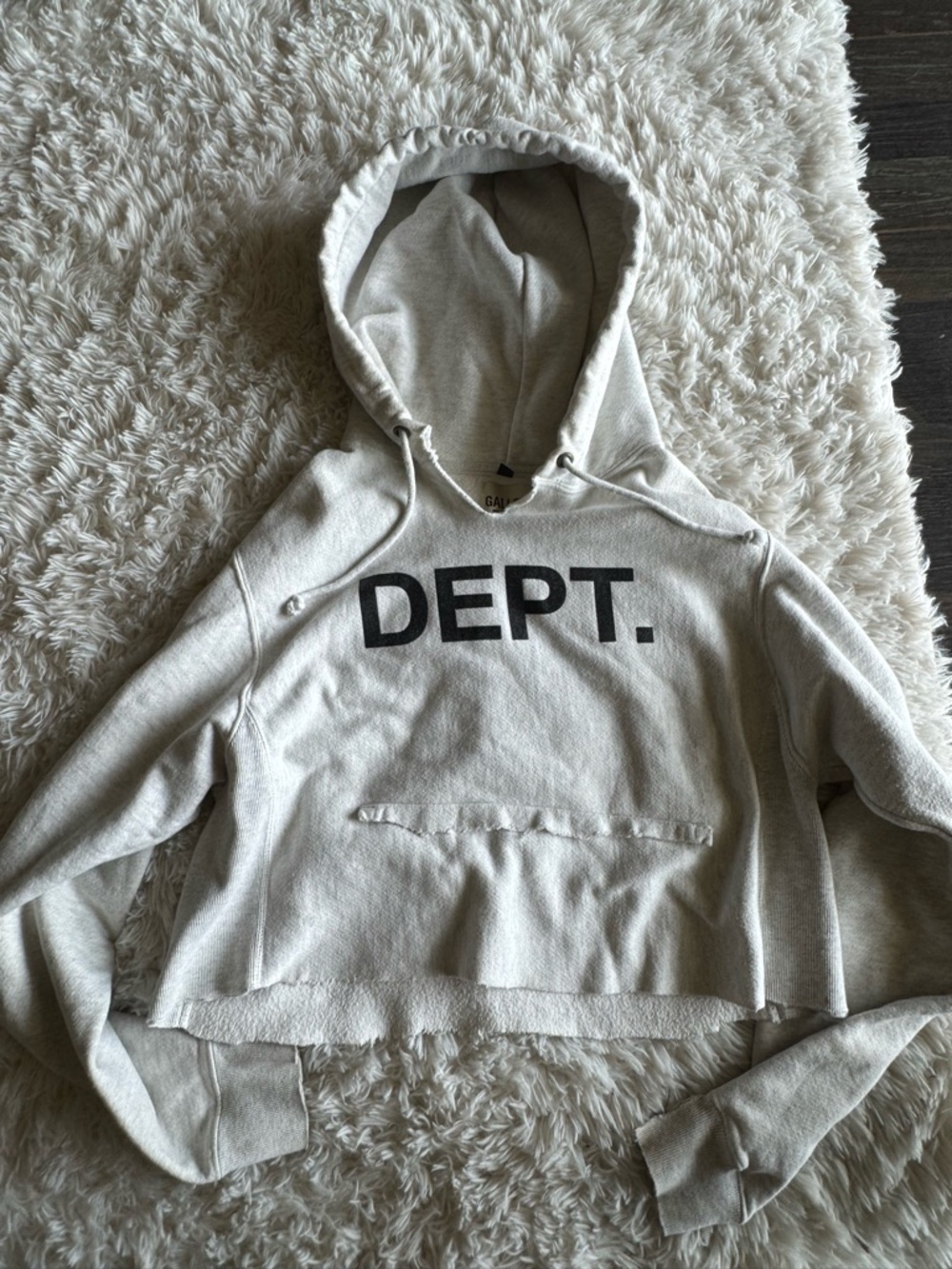 Gallery Dept grey Cropped cutoff Logo Hoodie